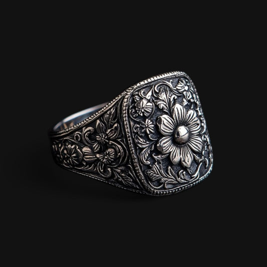 Floral Silver Ring
