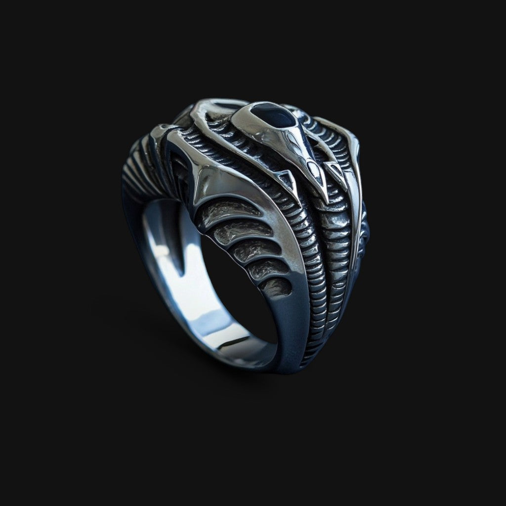 Alien Organic Silver Ring