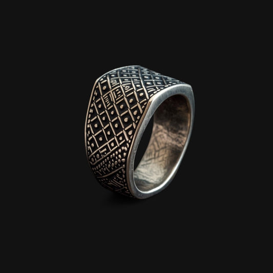 Geometric Ornate Silver Band