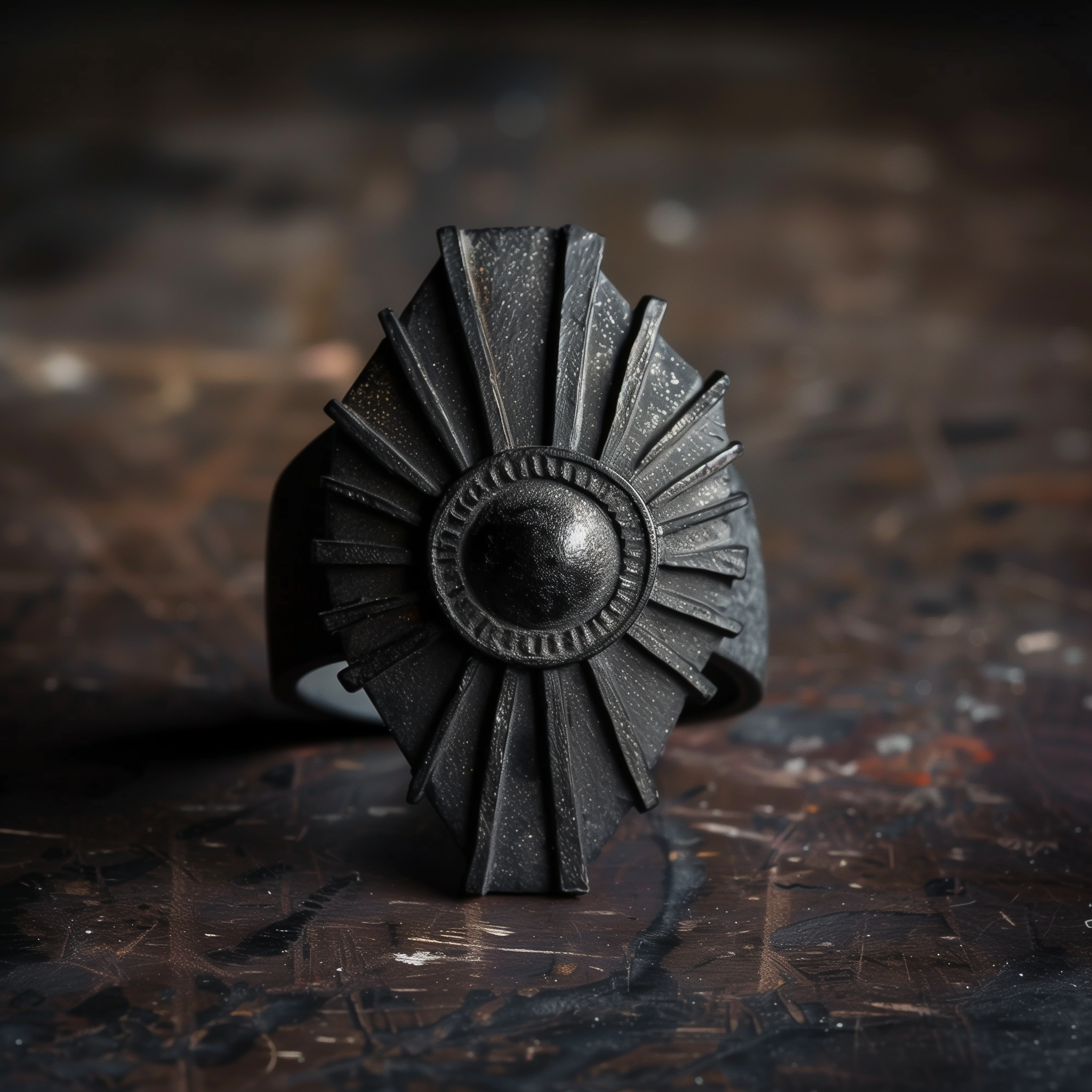 Antique Black Sun Ring