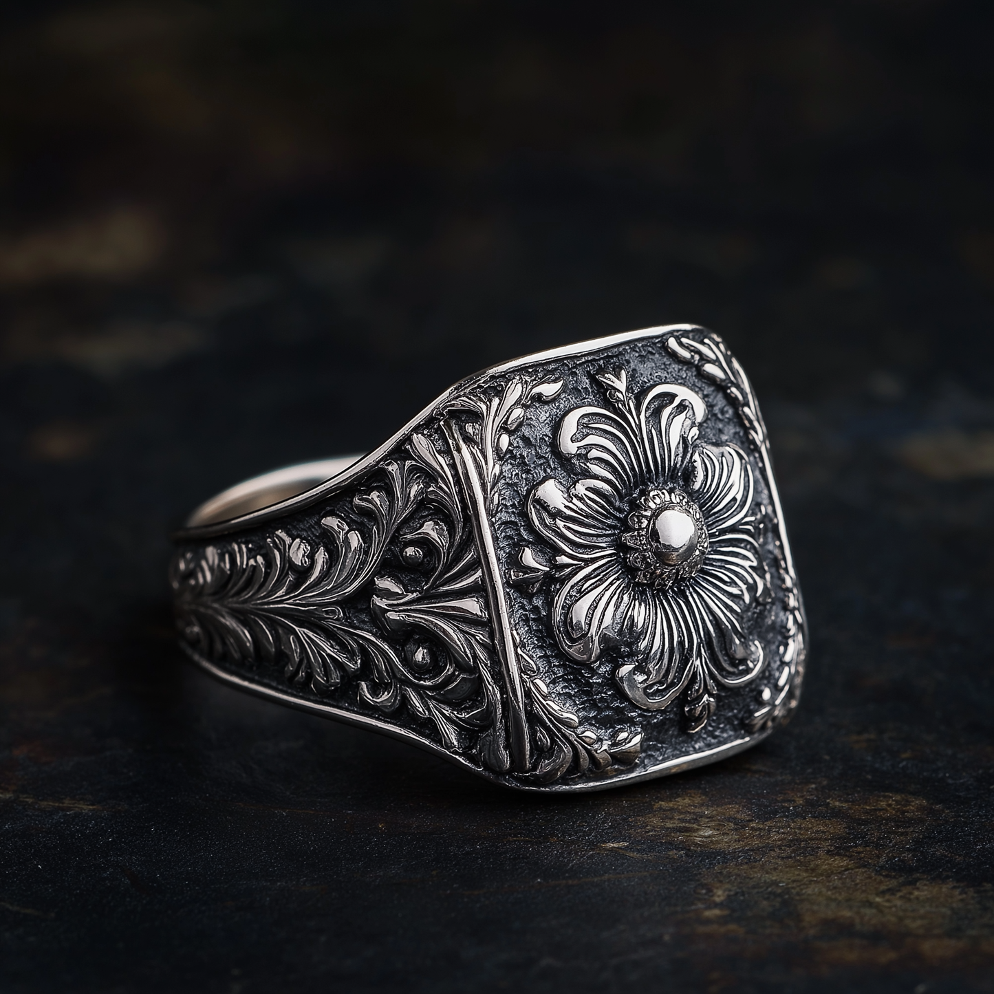 Floral Silver Ring