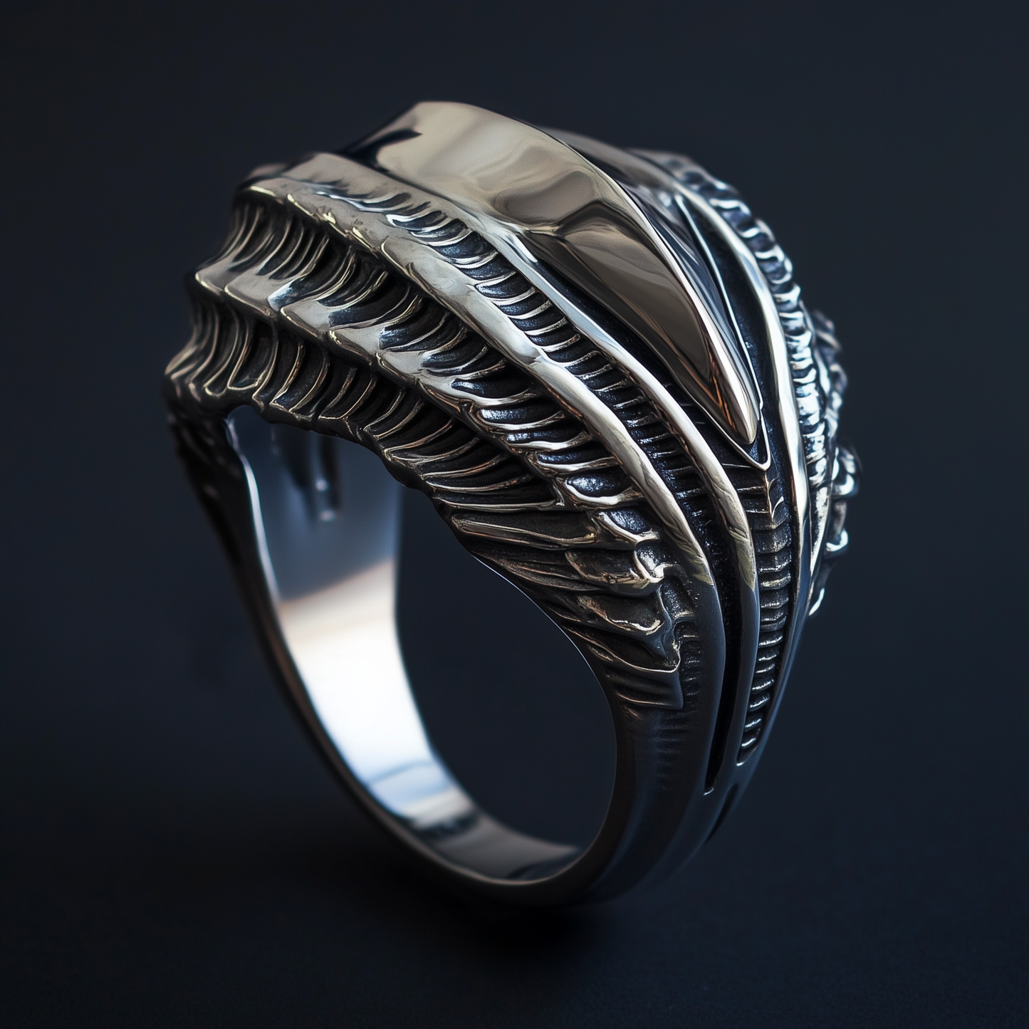 Alien Organic Silver Ring