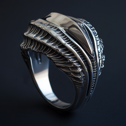 Alien Organic Silver Ring
