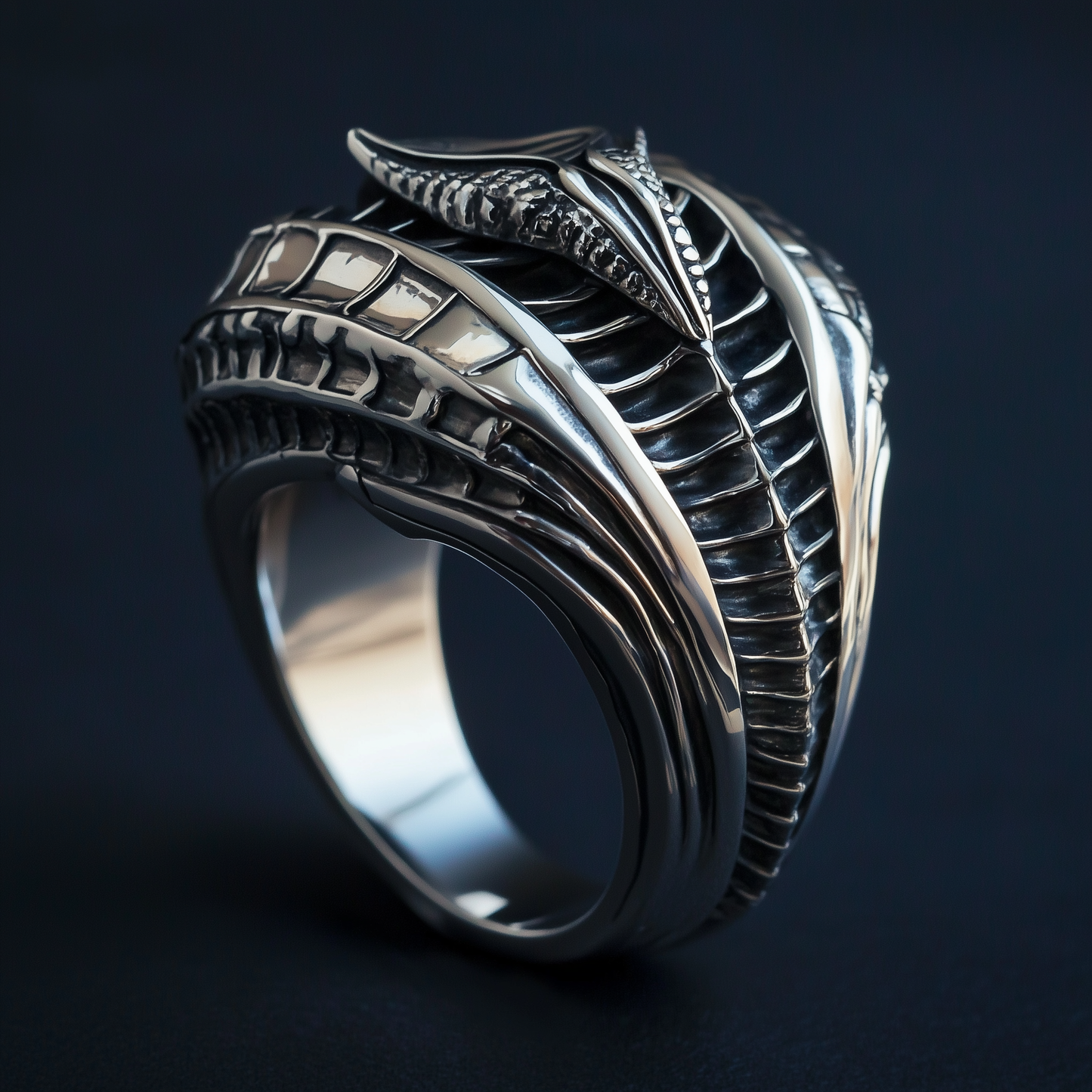 Alien Organic Silver Ring