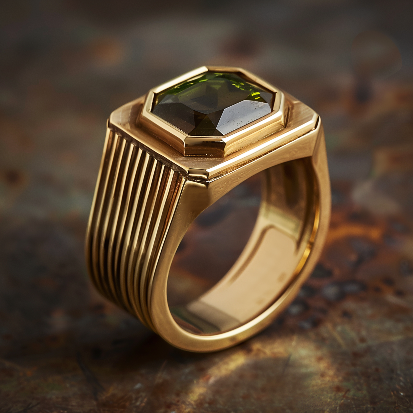 Golden Peridot Ring