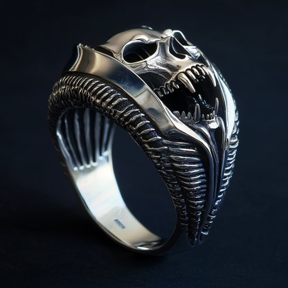 Animal Skull Silver Ring