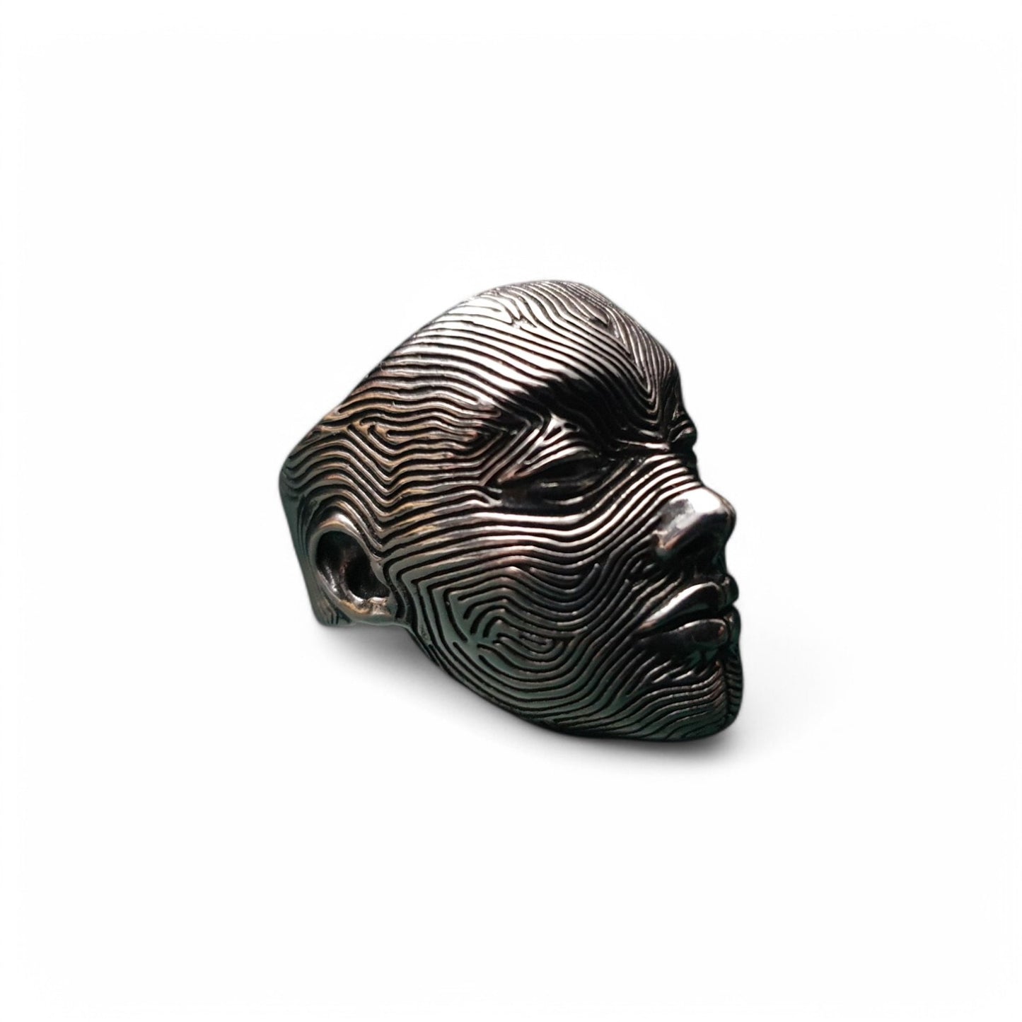 woman face ring with consciousness waves 